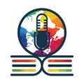 Educational Podcast globe Icon Logo Design. Royalty Free Stock Photo