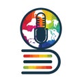 Educational Podcast globe Icon Logo Design. Royalty Free Stock Photo