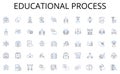 Educational process line icons collection. Connectify, Linkup, Converse, Dialog, Synapse, Relay, Interact vector and