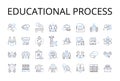 Educational process line icons collection. Learning journey, Intellectual pursuit, Knowledge acquisition, Academic