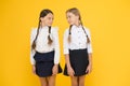 Educational program for gifted kids. Best pupils award. Making everything right. Excellent pupils. Girls perfect uniform