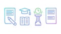Educational Progress and Achievement Icons, vector design Generative AI Royalty Free Stock Photo