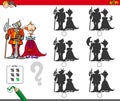 Educational shadow game with king and knight Royalty Free Stock Photo