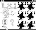 educational shadows game with cartoon dogs coloring page