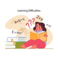 Educational stress concept. Flat vector illustration Royalty Free Stock Photo