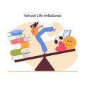 Educational stress concept. Flat vector illustration