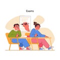 Educational stress concept. Flat vector illustration