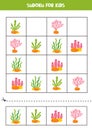 Educational sudoku game for kids with cute seaweeds