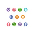 Educational system and university website circle vectors icons