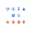 Educational system and university website vectors icons