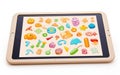 Educational Tablet on White Background