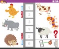 Educational task with large and small animal species