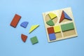 Educational toys, Cognitive skills, kid development logical thinking concept. Royalty Free Stock Photo