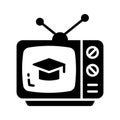 Well designed glyph icon of educational transmission in trendy style Royalty Free Stock Photo