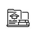Black line icon for Educational Website, educational and learning Royalty Free Stock Photo