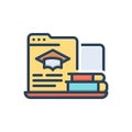Color illustration icon for Educational Website, educational and course Royalty Free Stock Photo