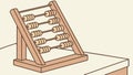 Educational Wooden Abacus, Learning Math Calculation Tool, vector design Generative AI Royalty Free Stock Photo