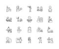 Educator line icons, signs, vector set, outline illustration concept
