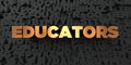 Educators - Gold text on black background - 3D rendered royalty free stock picture Royalty Free Stock Photo