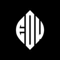 EDW circle letter logo design with circle and ellipse shape. EDW ellipse letters with typographic style. The three initials form a Royalty Free Stock Photo