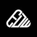 EDW letter logo creative design with vector graphic, EDW simple and modern logo in round triangle shape Royalty Free Stock Photo