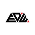 EDW triangle letter logo design with triangle shape. EDW triangle logo design monogram. EDW triangle vector logo template with red Royalty Free Stock Photo