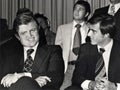 Edward M. Kennedy and Jerry Brown in Los Angeles in 1974