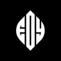 EDY circle letter logo design with circle and ellipse shape. EDY ellipse letters with typographic style. The three initials form a Royalty Free Stock Photo