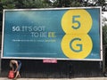 EE 5G billboard on the street of London