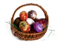 Eeaster eggs in a baskets Royalty Free Stock Photo