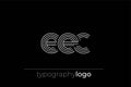 EEC modern geometric typography logo Royalty Free Stock Photo