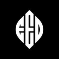 EED circle letter logo design with circle and ellipse shape. EED ellipse letters with typographic style. The three initials form a Royalty Free Stock Photo