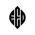 EED circle letter logo design with circle and ellipse shape. EED ellipse letters with typographic style. The three initials form a Royalty Free Stock Photo