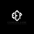 EEF letter logo design with polygon shape. EEF polygon and cube shape logo design. EEF hexagon vector logo template white and Royalty Free Stock Photo