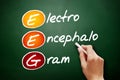 EEG - electroencephalogram acronym, concept on blackboard