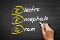 EEG - electroencephalogram acronym, concept on blackboard
