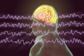 EEG Electroencephalogram, brain wave in awake state during rest Royalty Free Stock Photo