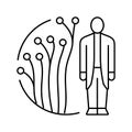 eeg technician electrodes line icon vector illustration