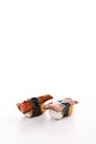 eel sushi eel nigiri sushi japanese food isolated in white background Royalty Free Stock Photo