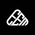 EEM letter logo creative design with vector graphic, EEM simple and modern logo in round triangle shape Royalty Free Stock Photo