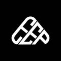 EEP letter logo creative design with vector graphic, EEP simple and modern logo in round triangle shape Royalty Free Stock Photo