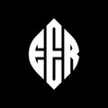 EER circle letter logo design with circle and ellipse shape. EER ellipse letters with typographic style. The three initials form a Royalty Free Stock Photo