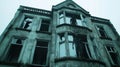 Eerie Abandoned Building with Mysterious Figures, AI Royalty Free Stock Photo