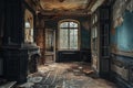 Eerie Abandoned room interior. Generate Ai Royalty Free Stock Photo