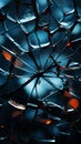 Eerie beauty Broken glass shards create captivating patterns on dark background Royalty Free Stock Photo