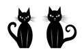 Eerie Black Cats Halloween Stickers on White Background AI Generated Royalty Free Stock Photo