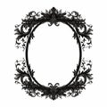 Eerie Black And White Floral Frame With Intricate Motifs