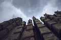 Eerie, dark perspective of the cathedral of Palma de Mallorca. Royalty Free Stock Photo