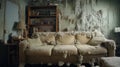 Eerie Decay: Abandoned Living Room Overtaken by Sinister Mould
