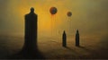 Eerie Dreamscapes: A Dark Oil Painting Of In-law Problems